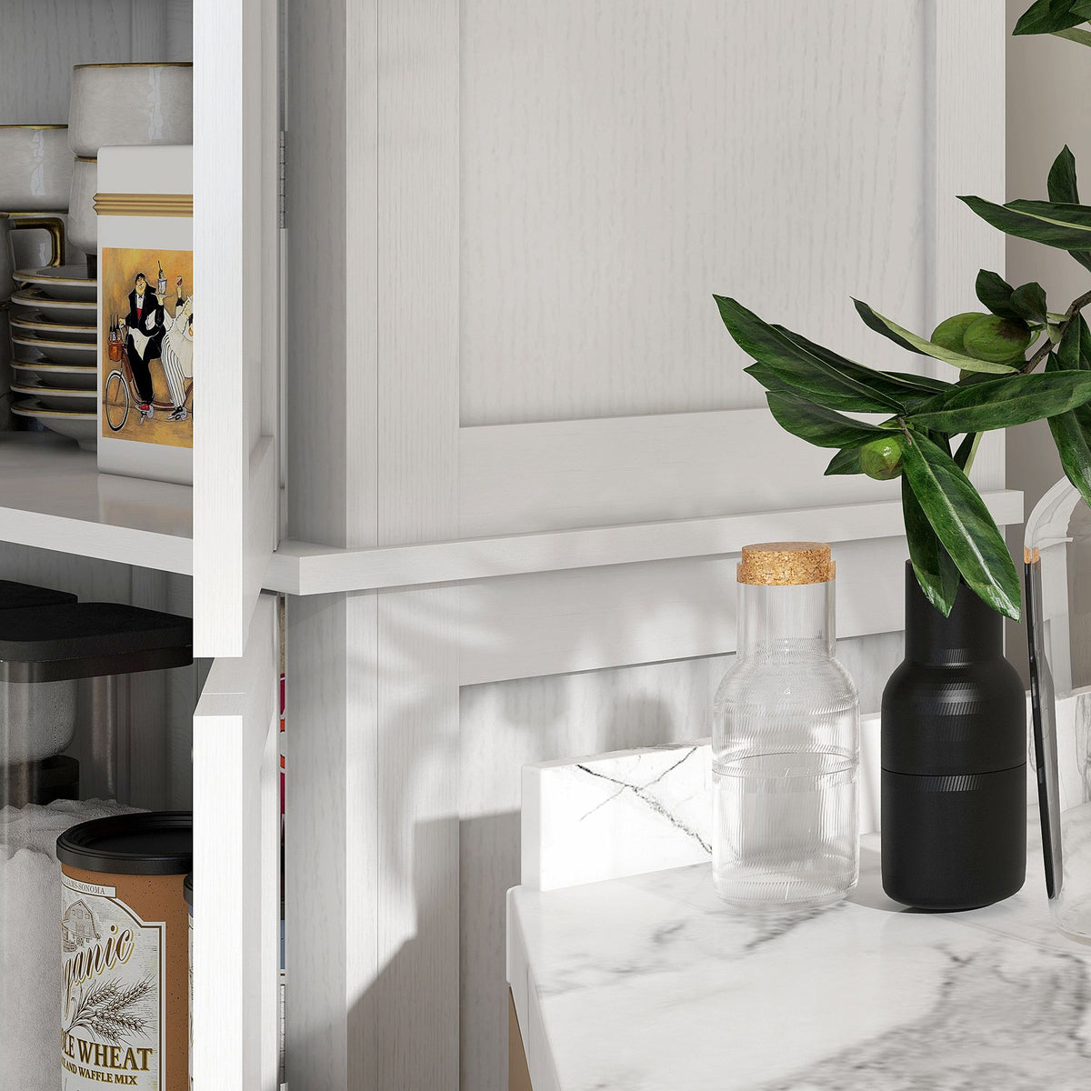 Freestanding Pantry Cabinet with Adjustable Shelving