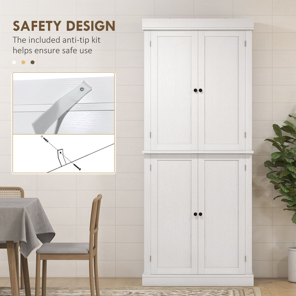 Freestanding Pantry Cabinet with Adjustable Shelving