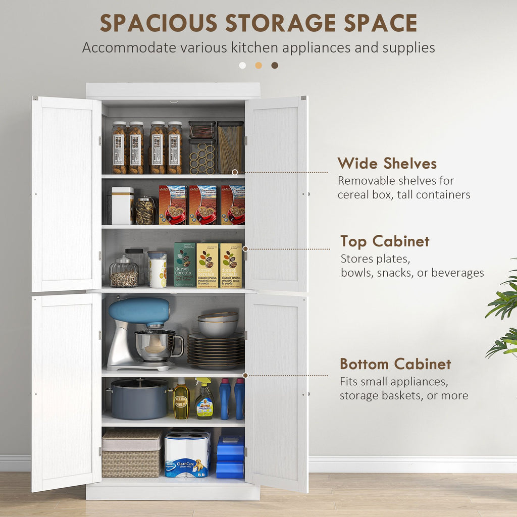 Freestanding Pantry Cabinet with Adjustable Shelving