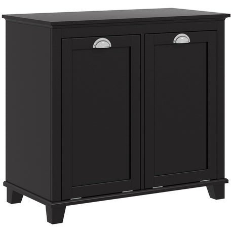 Dual Tilt-Out Laundry Hamper Cabinet for Bathroom Sorting