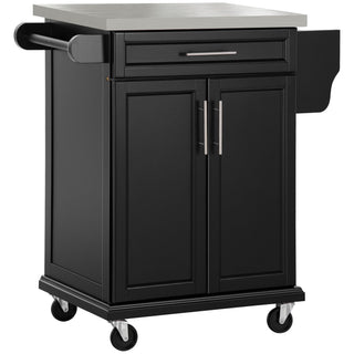 HOMCOM Rolling Kitchen Island with Organized Storage