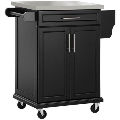 HOMCOM Rolling Kitchen Island with Organized Storage