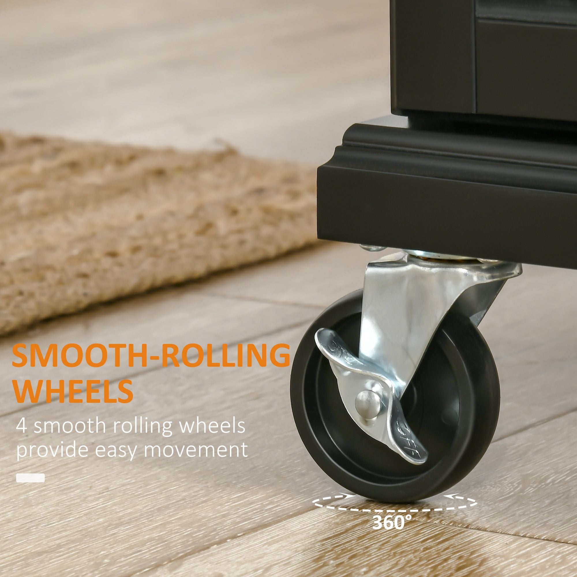 HOMCOM Rolling Kitchen Island with Organized Storage