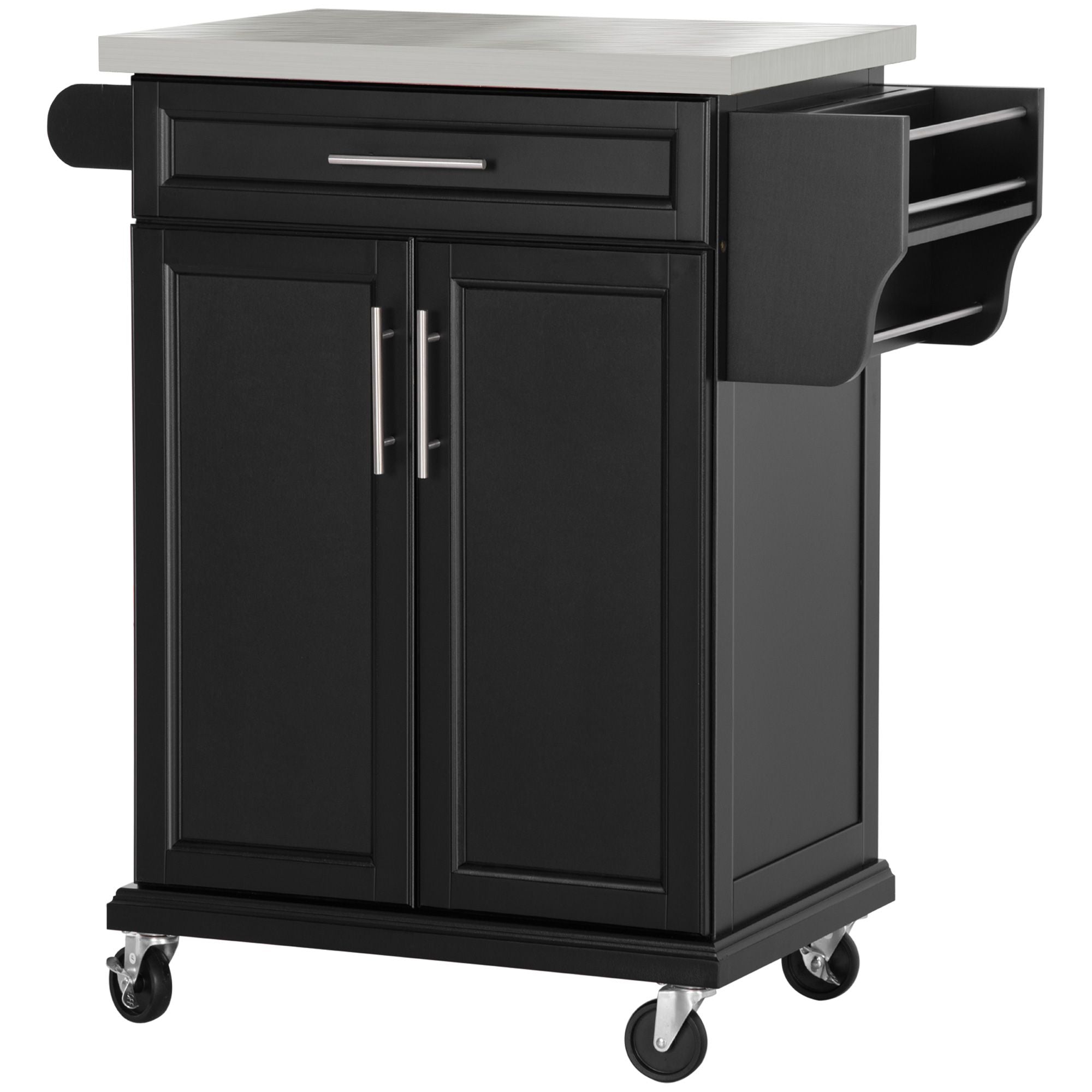 HOMCOM Rolling Kitchen Island with Organized Storage