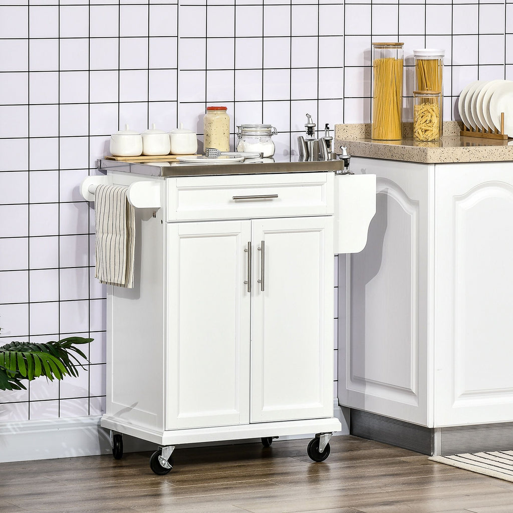 HOMCOM Rolling Kitchen Island with Flexible Storage