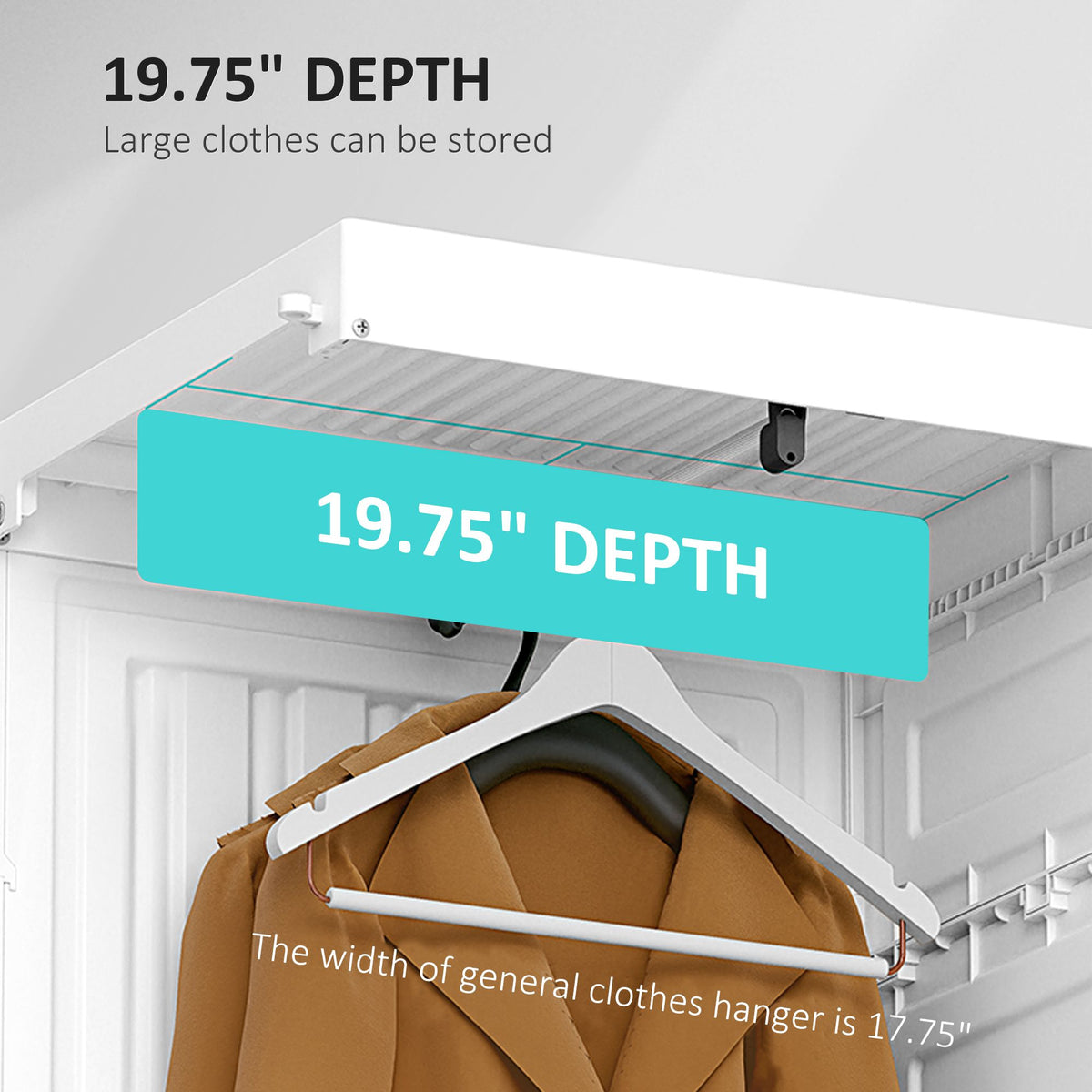 Portable Folding Wardrobe Closet with 8 Cubes and Hanging Rod