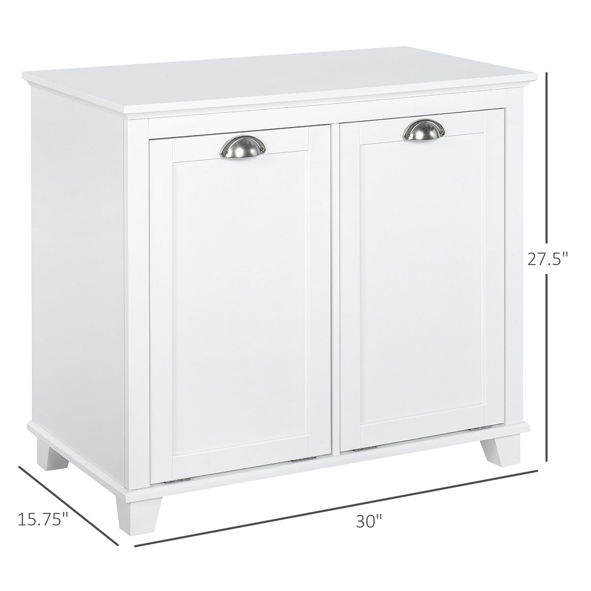 HOMCOM Tilt-Out Laundry Sorter Bathroom Cabinet with Two Storage Compartments