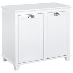 HOMCOM Tilt-Out Laundry Sorter Bathroom Cabinet with Two Storage Compartments