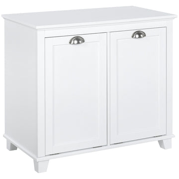 HOMCOM Tilt-Out Laundry Sorter Bathroom Cabinet with Two Storage Compartments