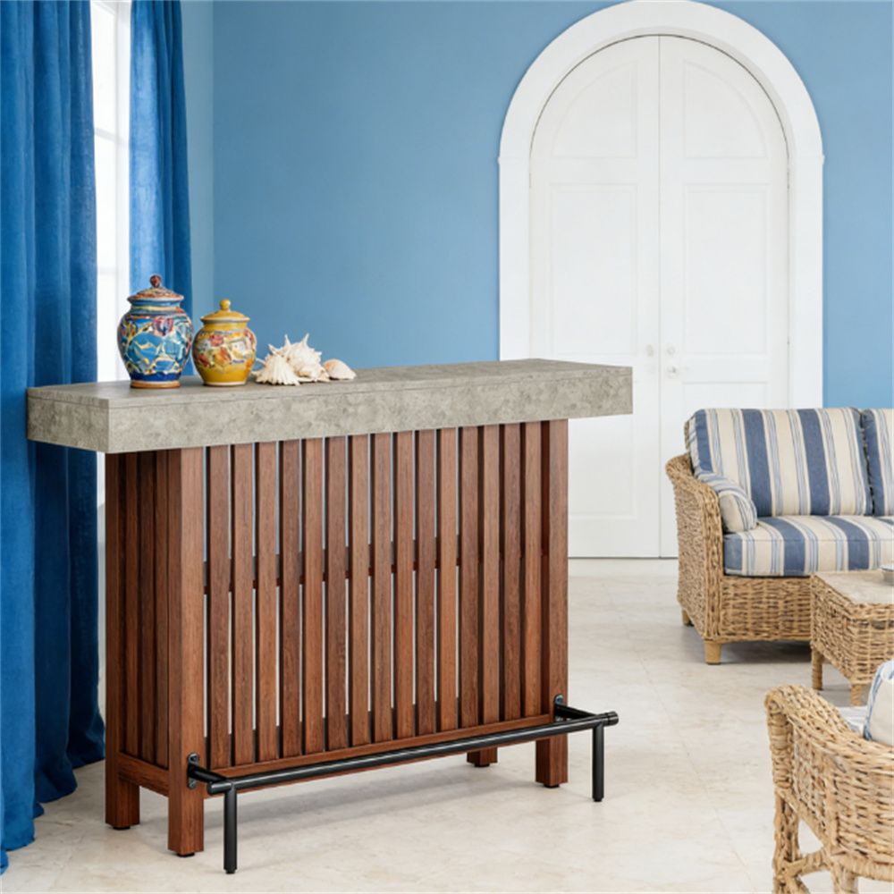 Modern Bar Table with Two-Tiered Storage - Multipurpose Dining and Chat Table