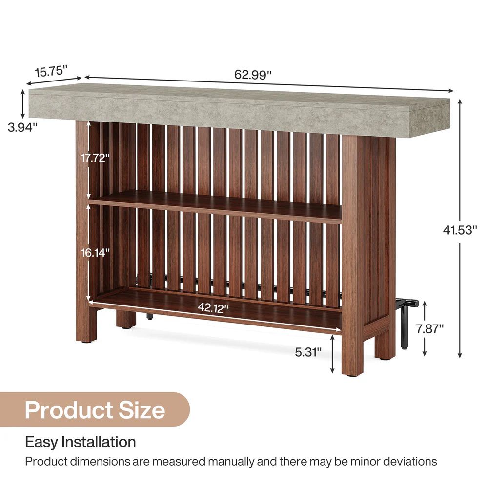 Modern Bar Table with Two-Tiered Storage - Multipurpose Dining and Chat Table