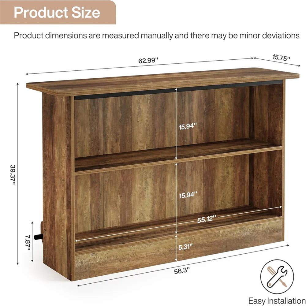 Rustic Bar Cart with Ample Storage for Cocktail Parties