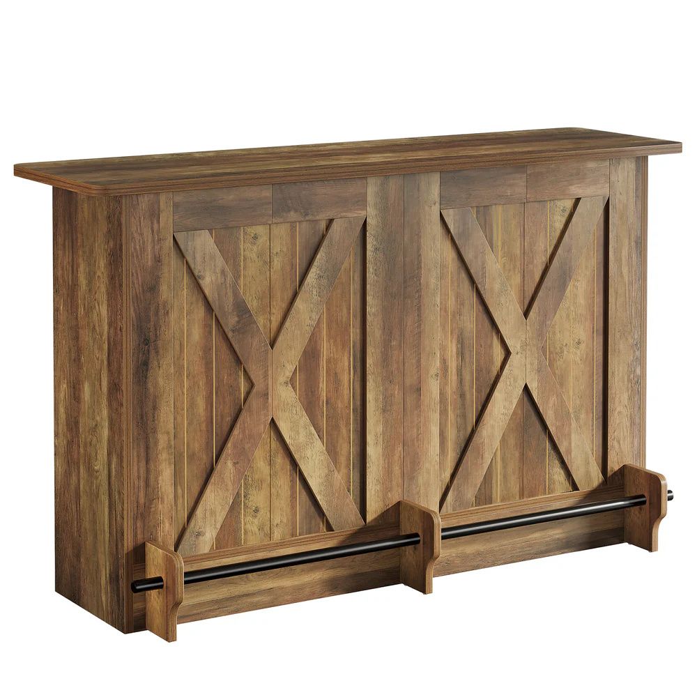 Rustic Bar Cart with Ample Storage for Cocktail Parties