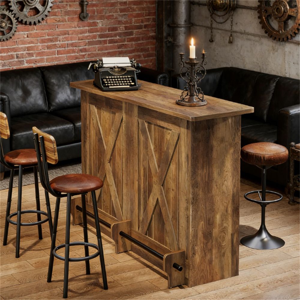 Rustic Bar Cart with Ample Storage for Cocktail Parties