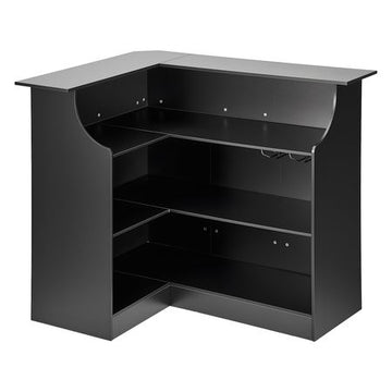 L-Shaped Home Bar with Tiered Storage