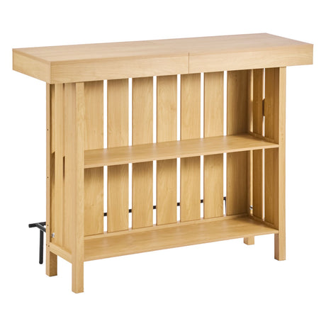 3-Tier Home Bar Cabinet with Storage Shelves and Footrest