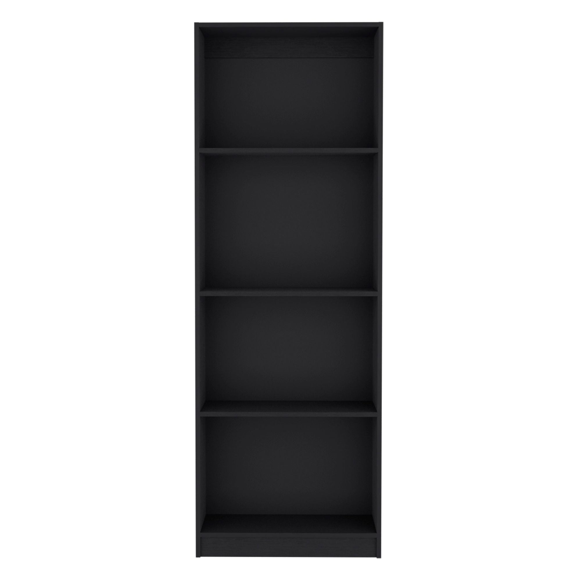 Home Bookcase with 4-Shelf Modern Display Unit for Books and Decor -Black -Office