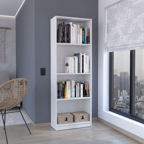 Home Bookcase with 4 Open Shelves - Modern Display Unit for Books and Decor