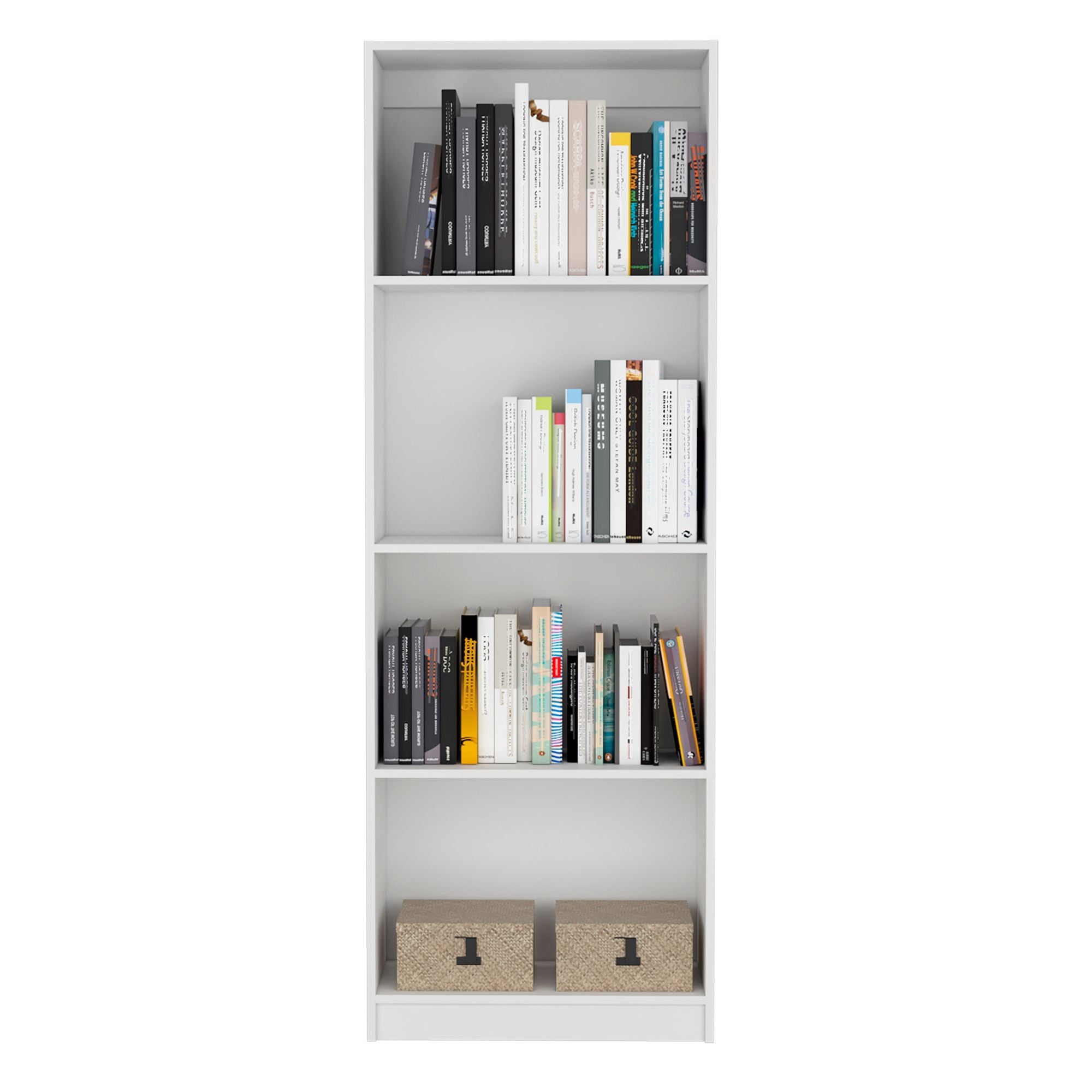 Home Bookcase with 4 Open Shelves - Modern Display Unit for Books and Decor