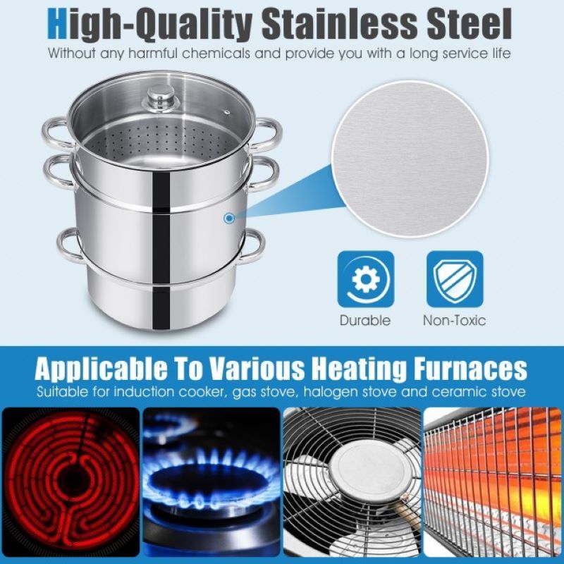 Premium Stainless Steel Fruit and Vegetable Juicer Steamer