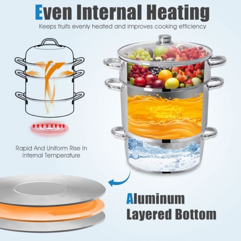 Premium Stainless Steel Fruit and Vegetable Juicer Steamer