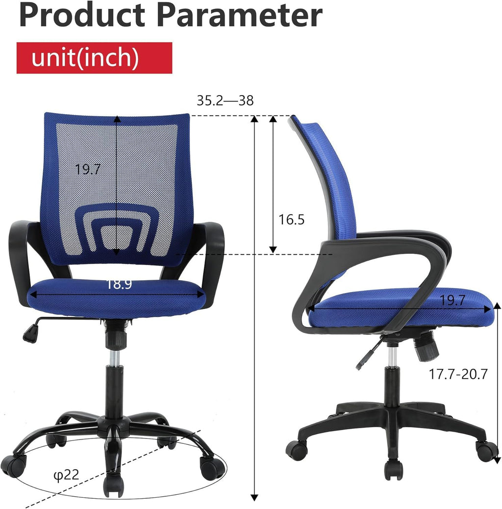 Ergonomic Mesh Desk Chair with Lumbar Support and Adjustable Height