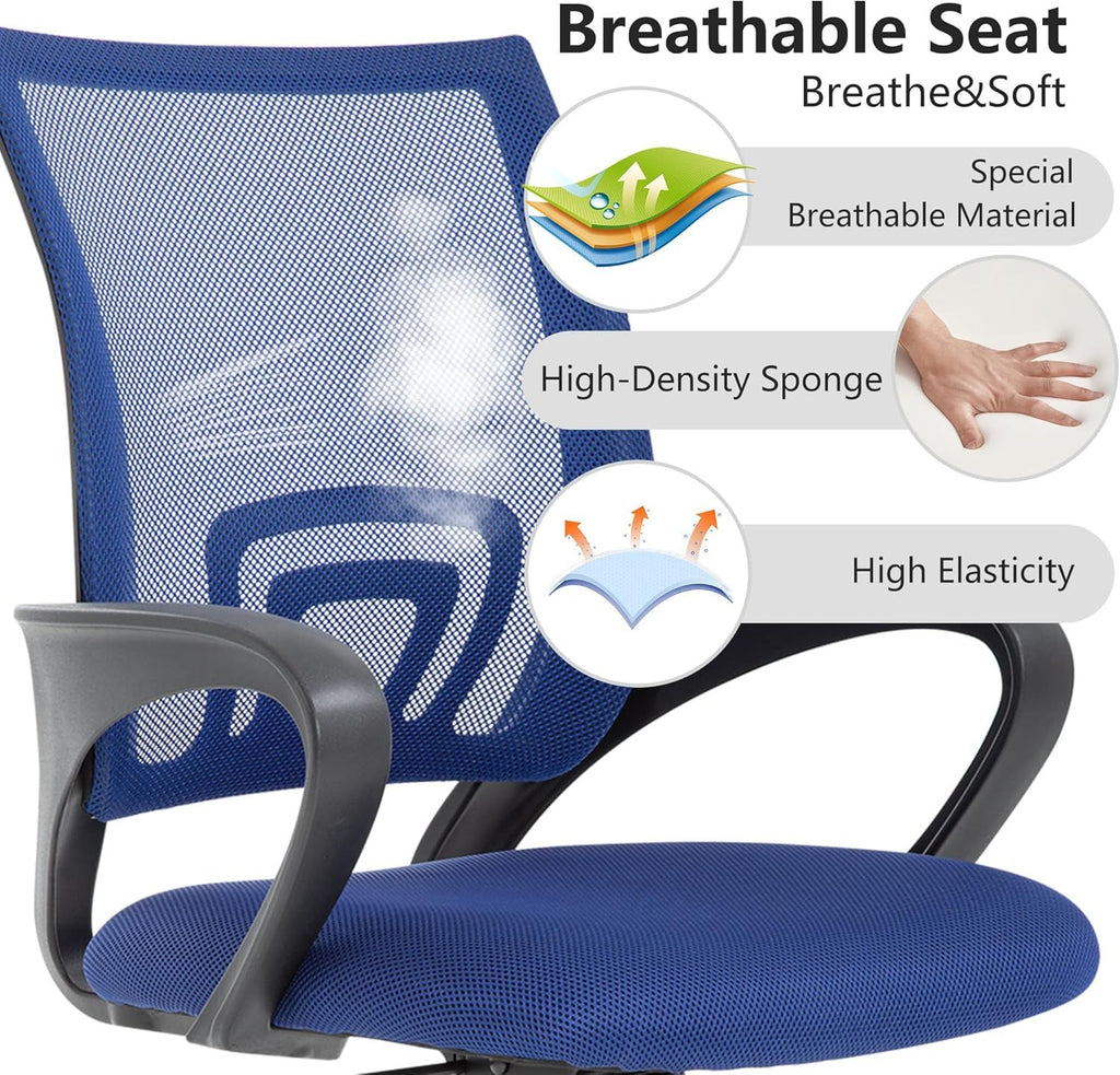 Ergonomic Mesh Desk Chair with Lumbar Support and Adjustable Height