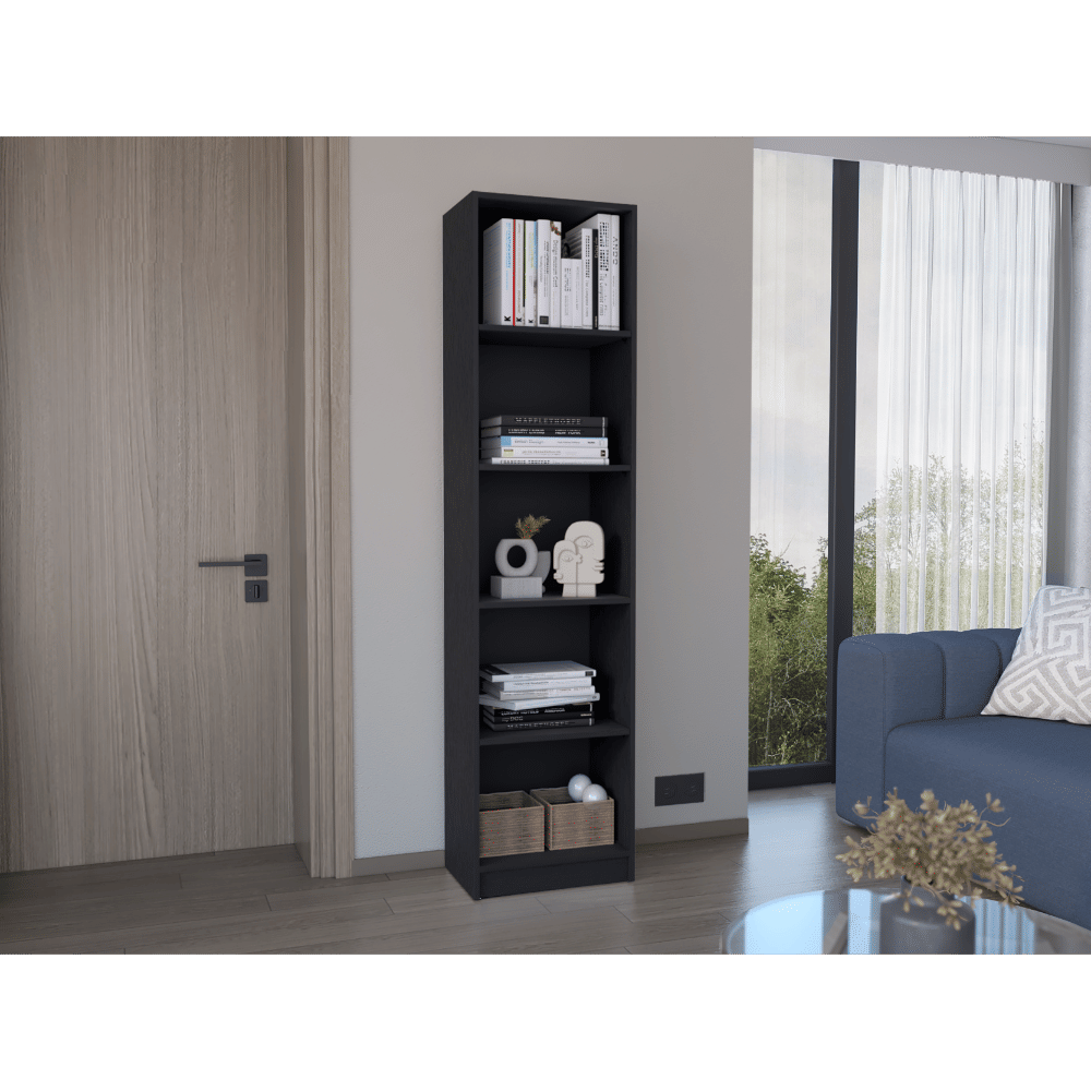 5-Tier Slim Bookcase for Home Office Organization
