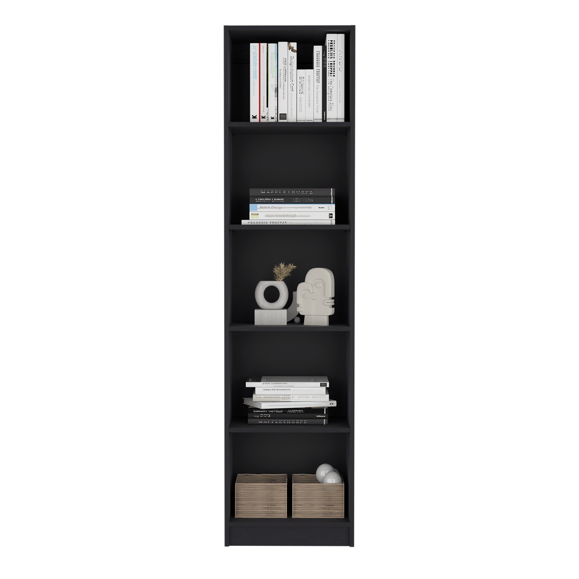5-Tier Slim Bookcase for Home Office Organization
