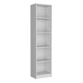 Home Xs Bookcase with 5-Tier Shelves and Slim Design -White -Office