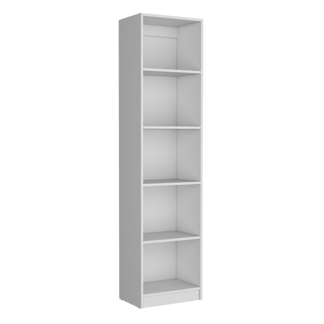 Home Xs Bookcase with 5-Tier Shelves and Slim Design -White -Office