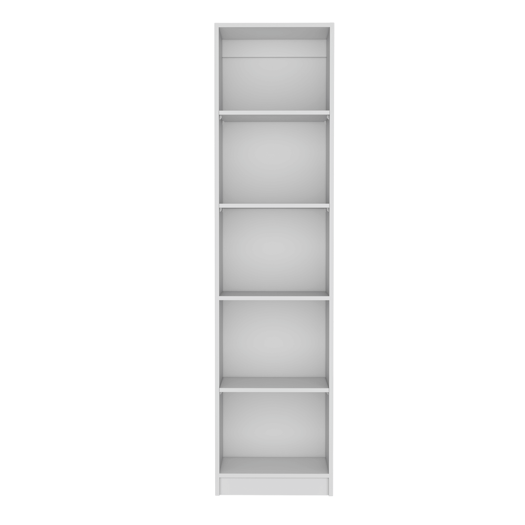 Home Xs Bookcase with 5-Tier Shelves and Slim Design -White -Office