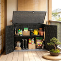Horizontal Resin Storage Shed 20 Cu. with Adjustable Shelf Outdoor Garden Equipment Organizer Whit