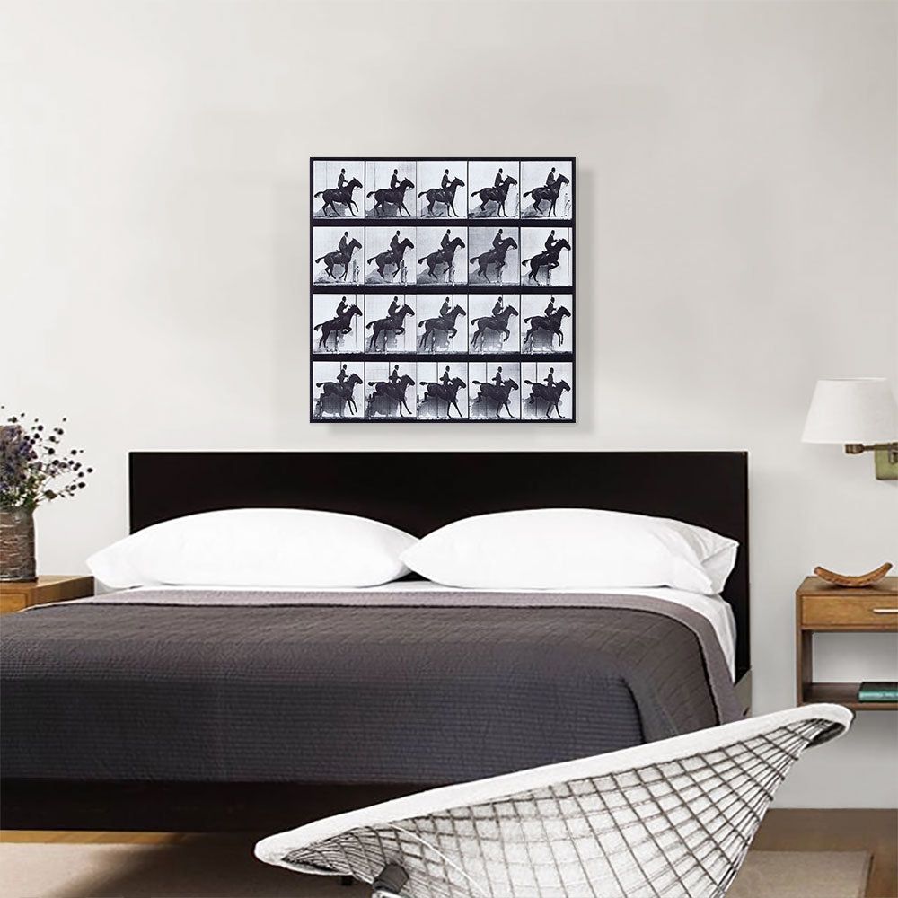 Horse and Rider Jumping Hurdle Canvas Art