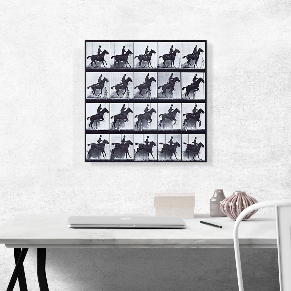 Horse and Rider Jumping Hurdle Canvas Art