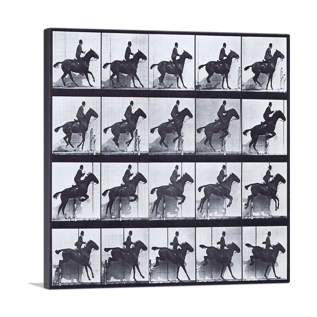 Horse and Rider Jumping Hurdle Canvas Art
