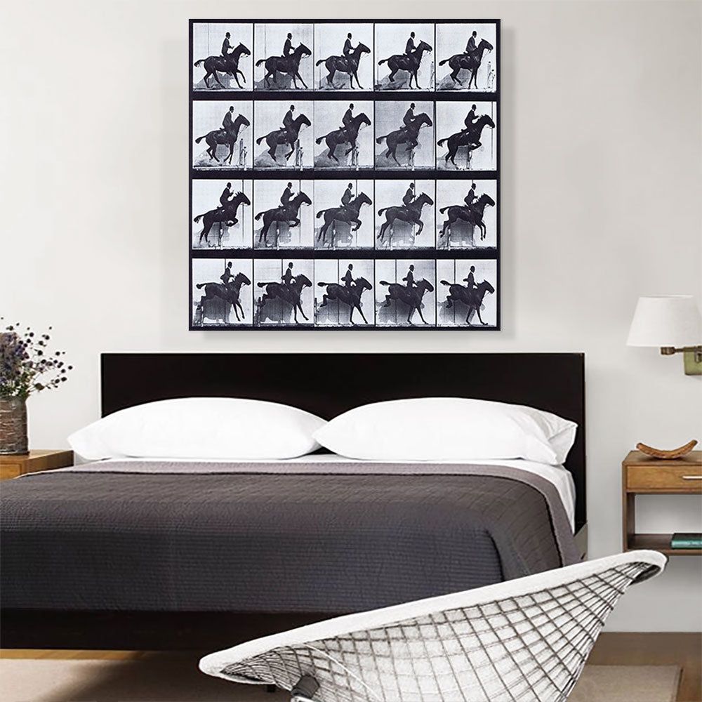 Horse and Rider Jumping Hurdle Canvas Art