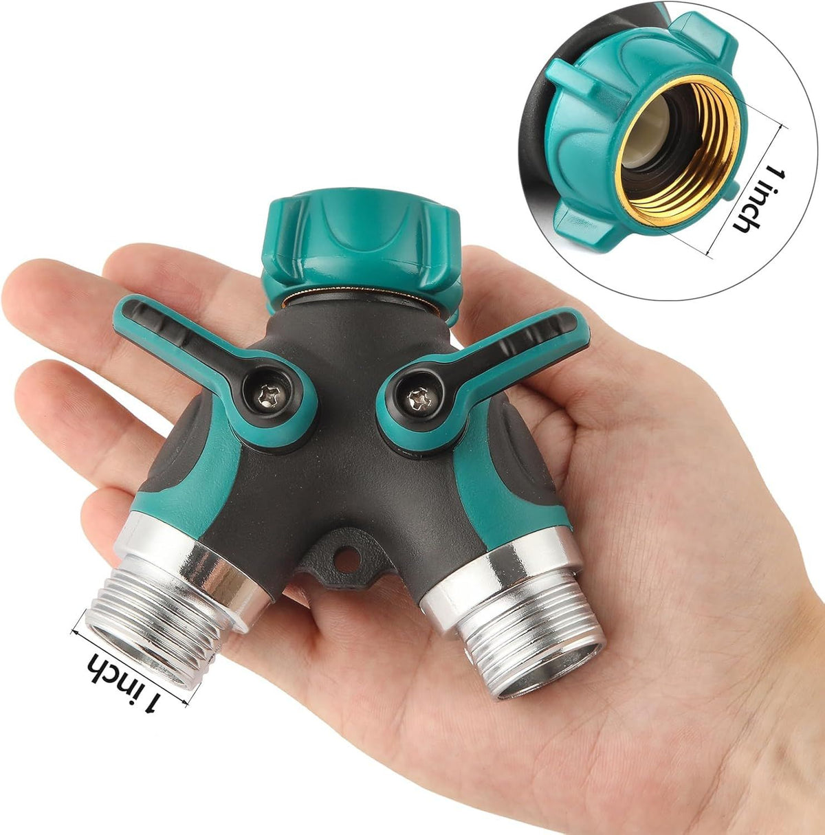 Two-Way Garden Hose Splitter with Extra Washers