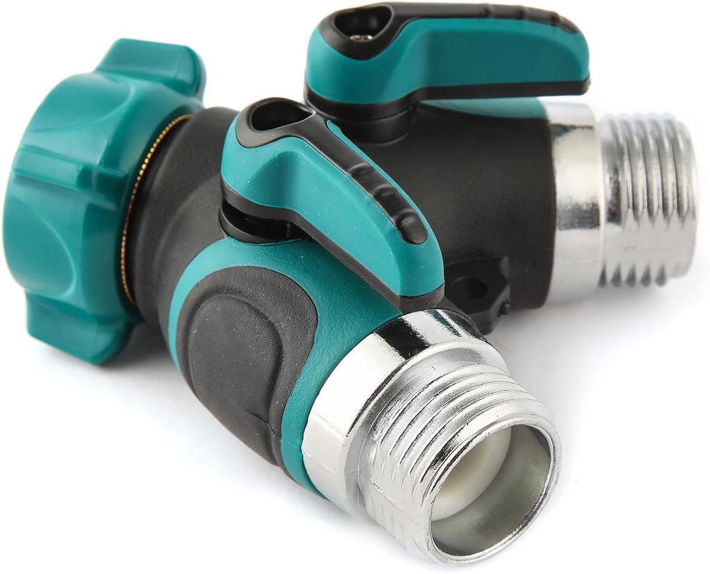 Two-Way Garden Hose Splitter with Extra Washers