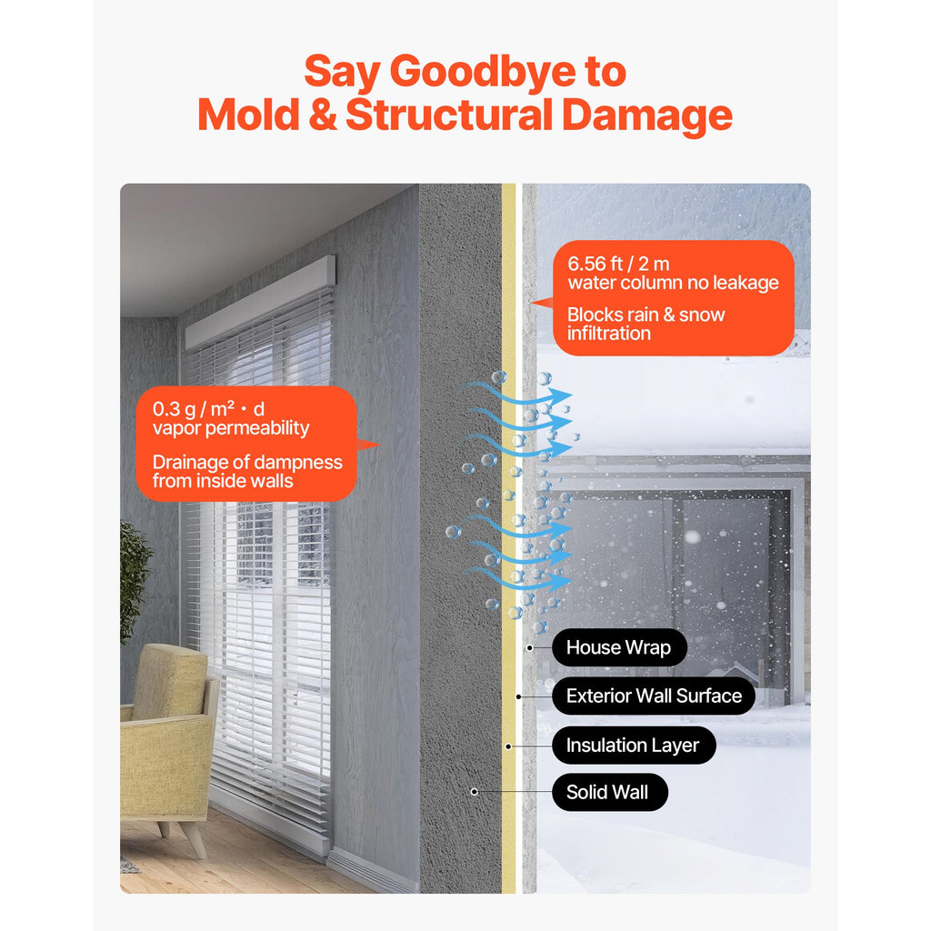 House Wrap Vapor Barrier for Residential and Commercial Walls