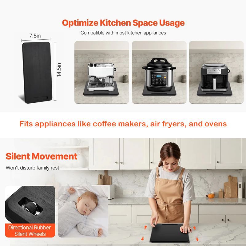Rolling Countertop Slider for Kitchen Appliances