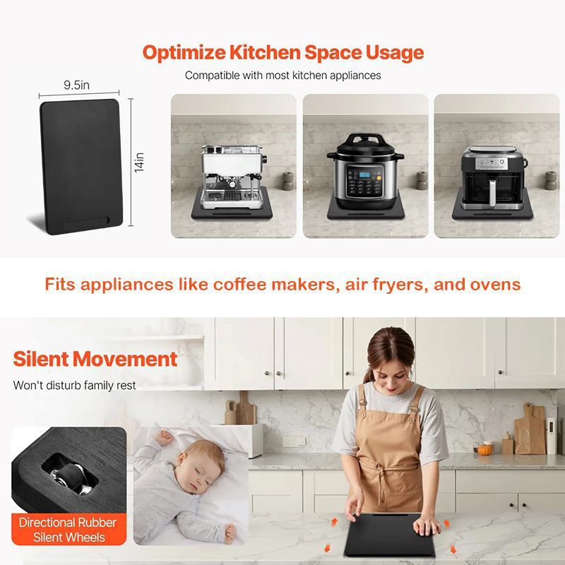 Rolling Countertop Slider for Kitchen Appliances