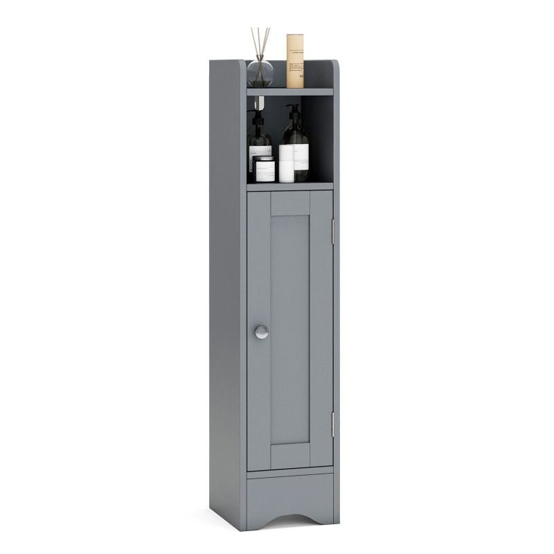 Corner Bathroom Cabinet with Adjustable Shelves - Gray / Storage Cabinet