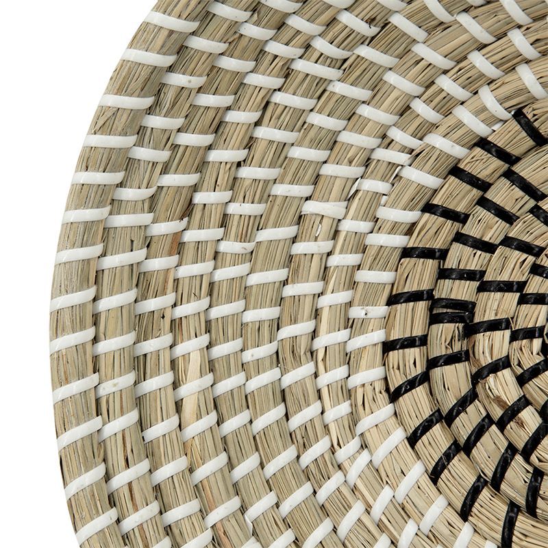 Woven Seagrass Bowls for Bohemian Decor – Two-Tone Brown and Beige