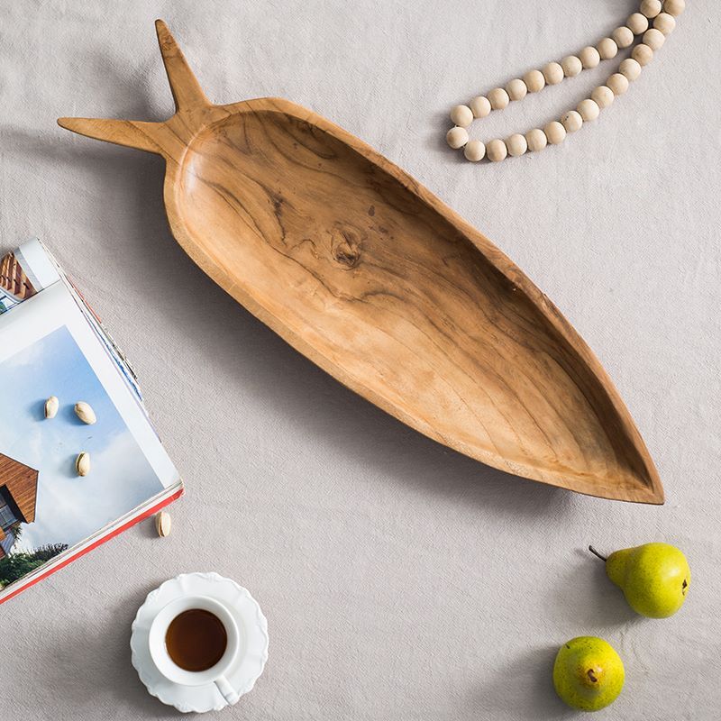 Brown Carrot-Shaped Decorative Plate