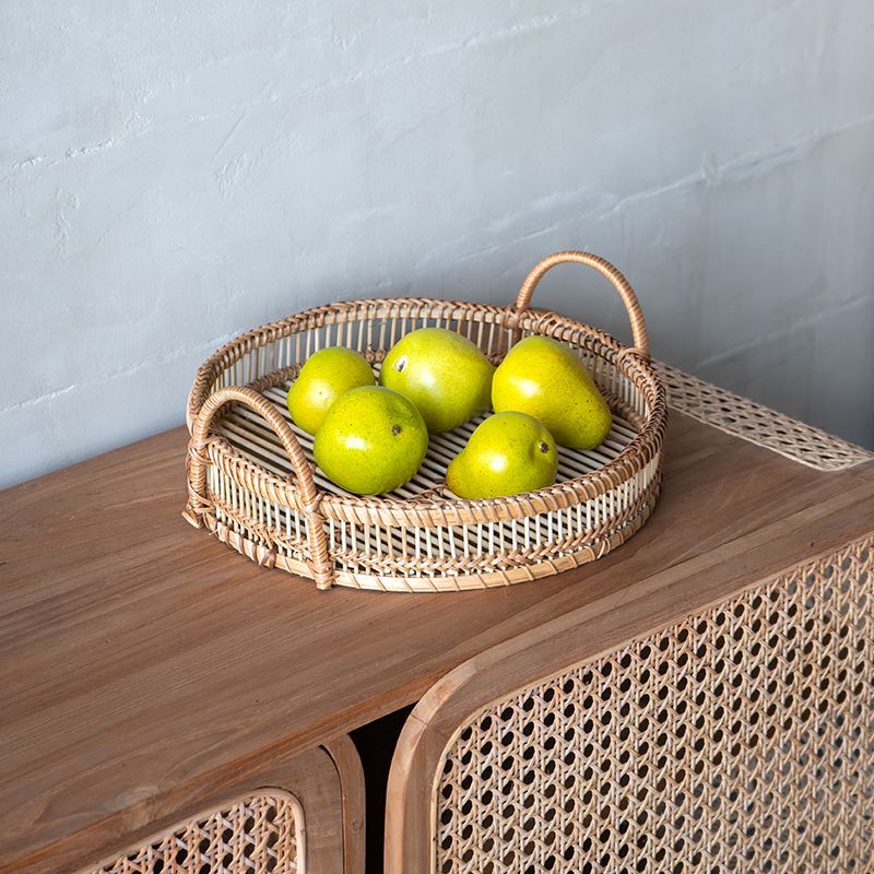 Set of Three Sienna Woven Decorative Trays