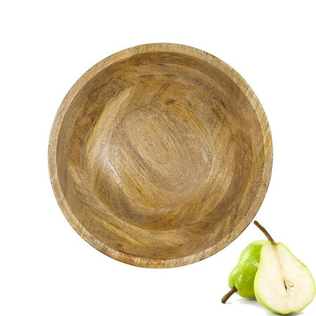 Natural Wood Decorative Bowl with Unique Narrow Base