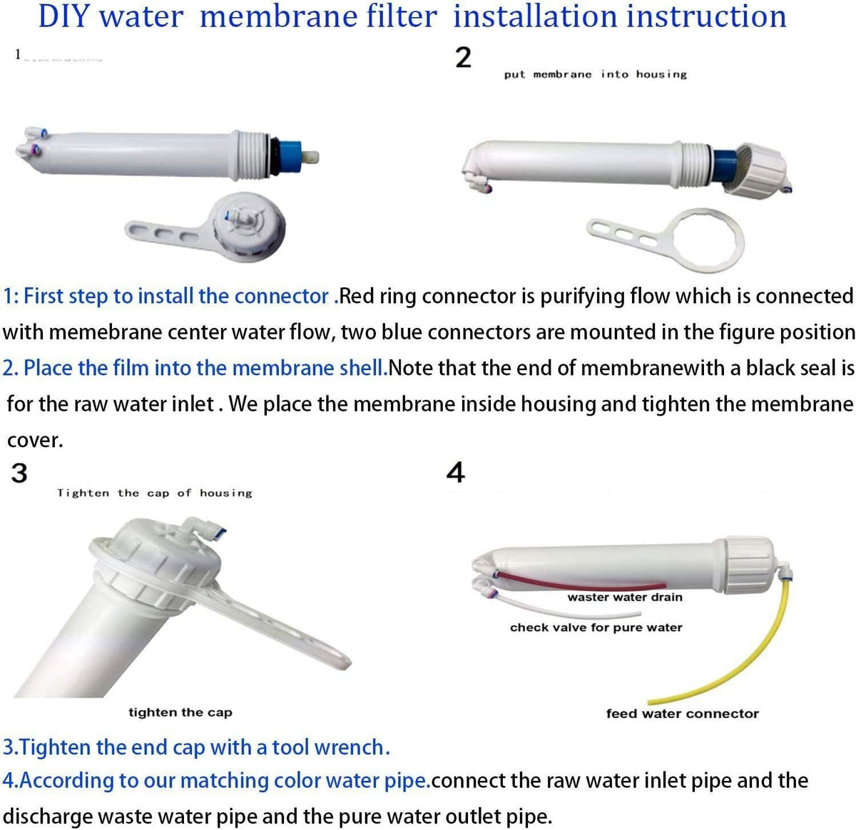 HUINING Reverse-Osmosis Membrane and Housing Kit