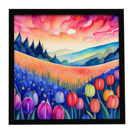 Hyacinths in Color Framed Metal Print Bathroom, Kitchen, Office, Home Decor Wall Art Ready
