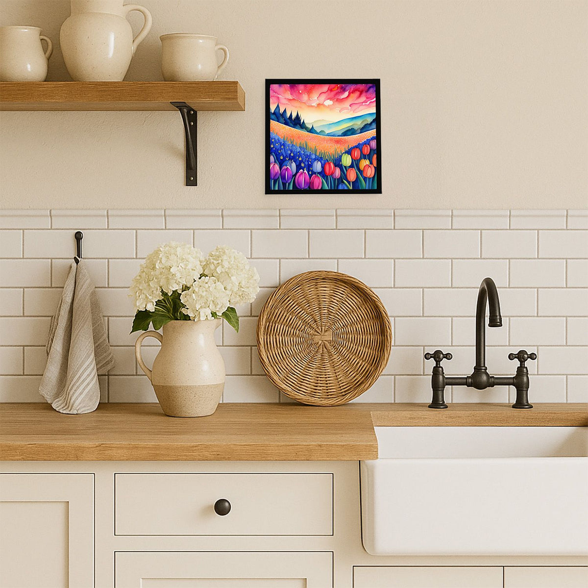 Hyacinths in Color Framed Metal Print Bathroom, Kitchen, Office, Home Decor Wall Art Ready